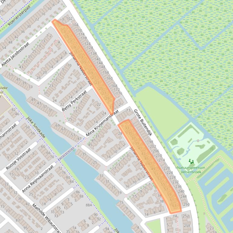 Kaart van postcodegebied 1991TG.