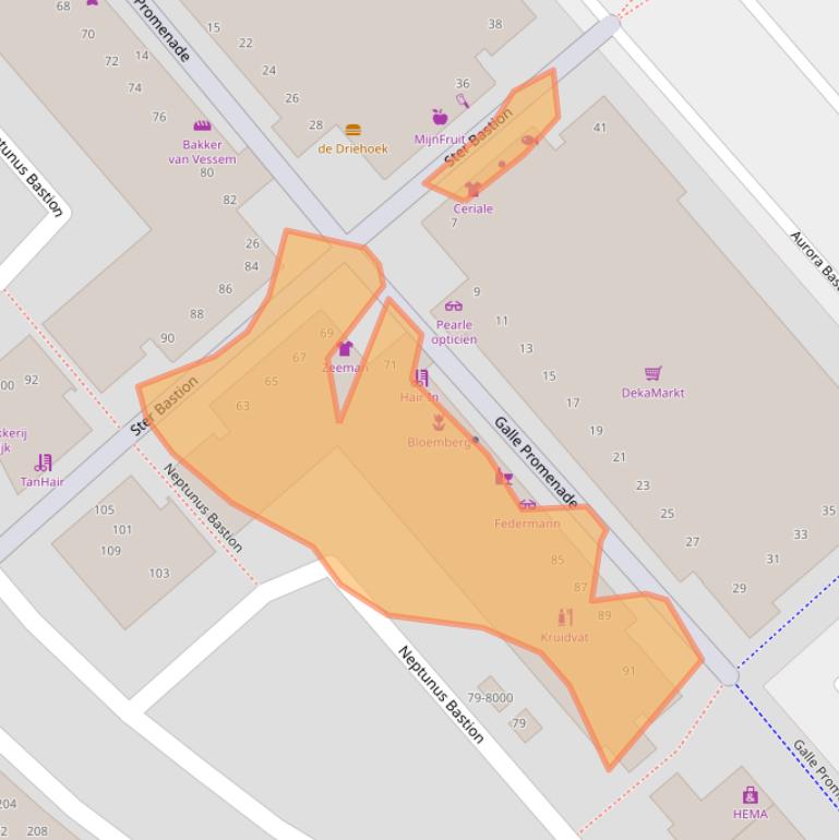 Kaart van postcodegebied 1991WE.