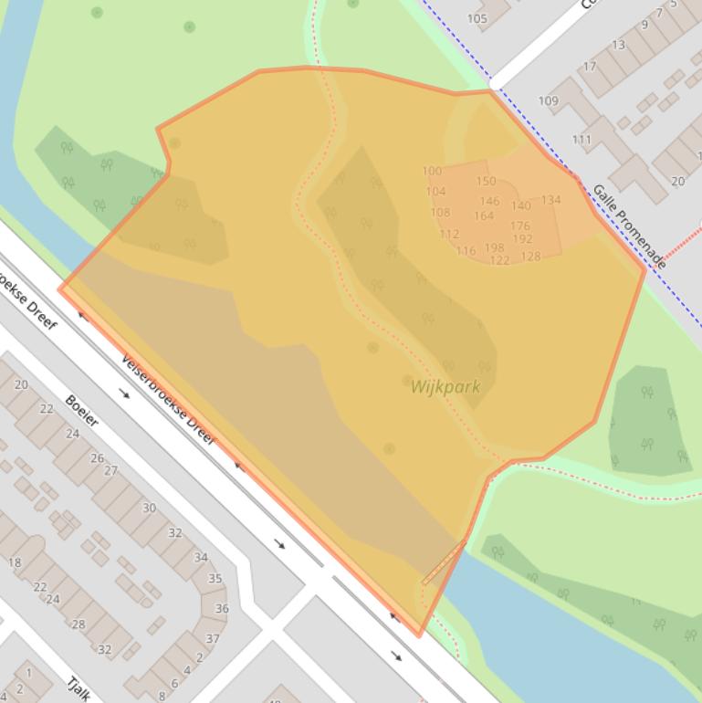 Kaart van postcodegebied 1991WJ.