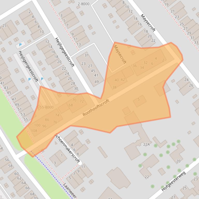 Kaart van postcodegebied 1991ZH.