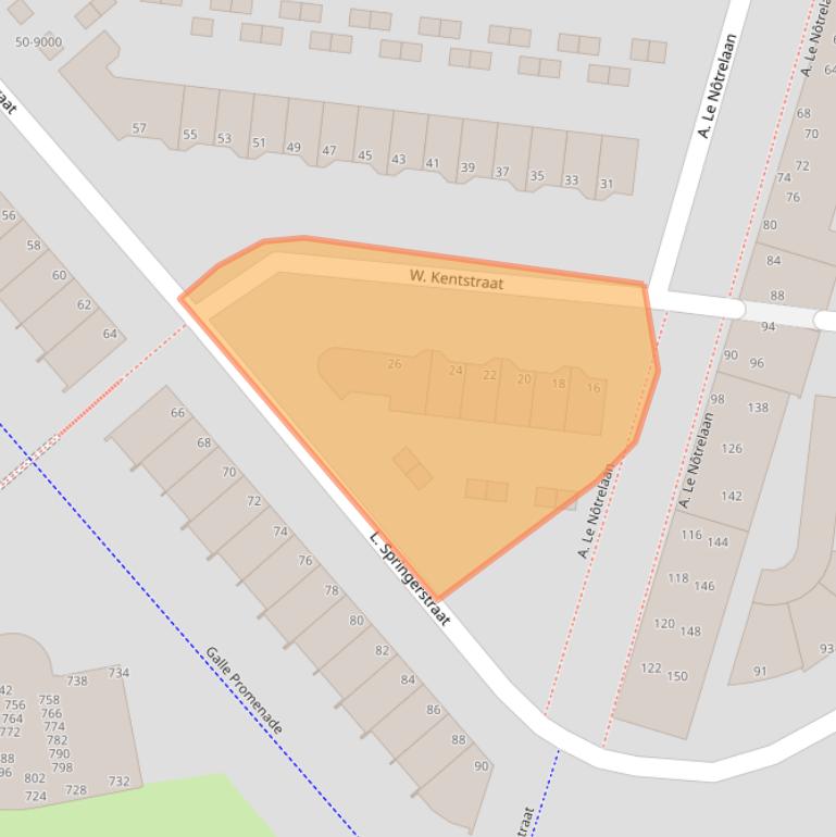 Kaart van postcodegebied 1992AM.