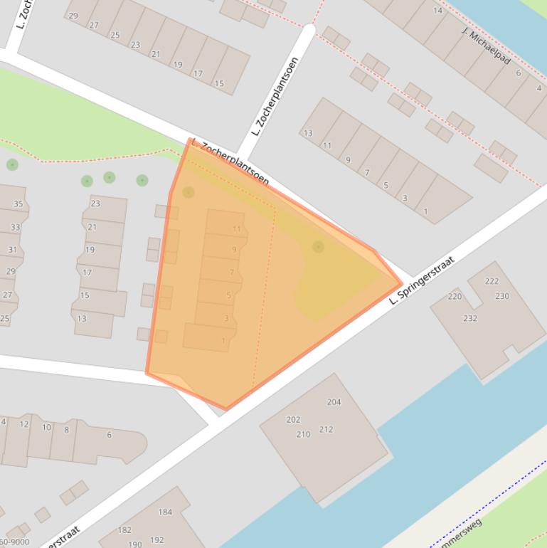 Kaart van postcodegebied 1992BG.