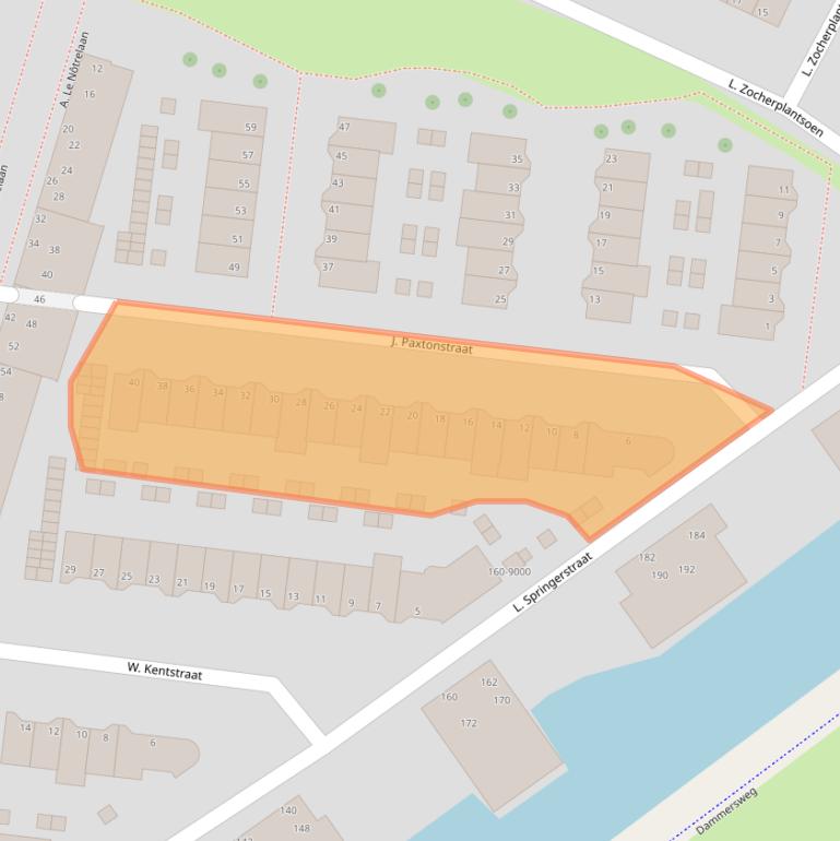 Kaart van postcodegebied 1992BT.