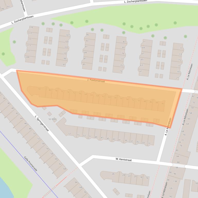 Kaart van postcodegebied 1992BV.