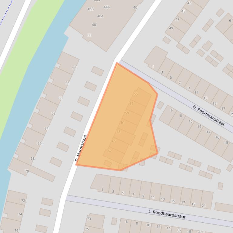 Kaart van postcodegebied 1992HJ.