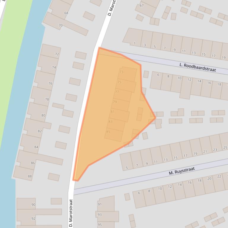 Kaart van postcodegebied 1992HK.