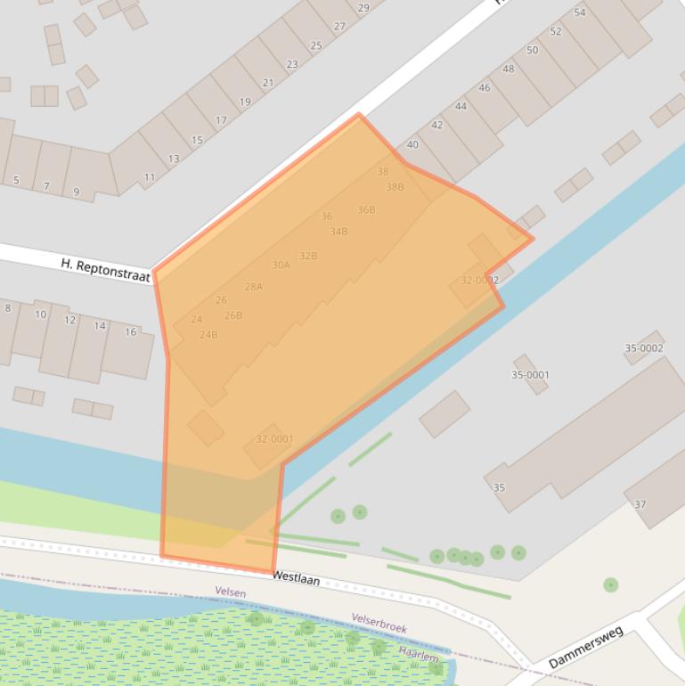 Kaart van postcodegebied 1992JG.