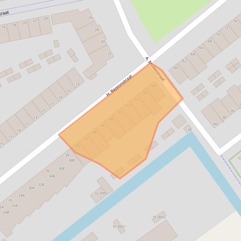 Kaart van postcodegebied 1992JH.