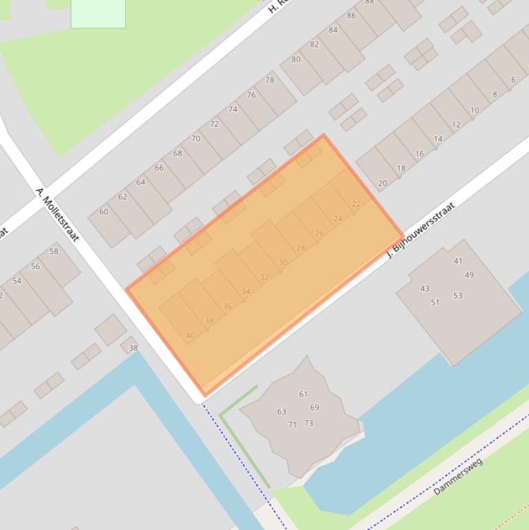 Kaart van postcodegebied 1992JP.