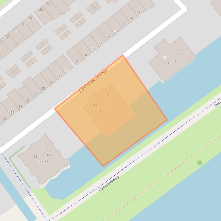 Kaart van postcodegebied 1992JT.