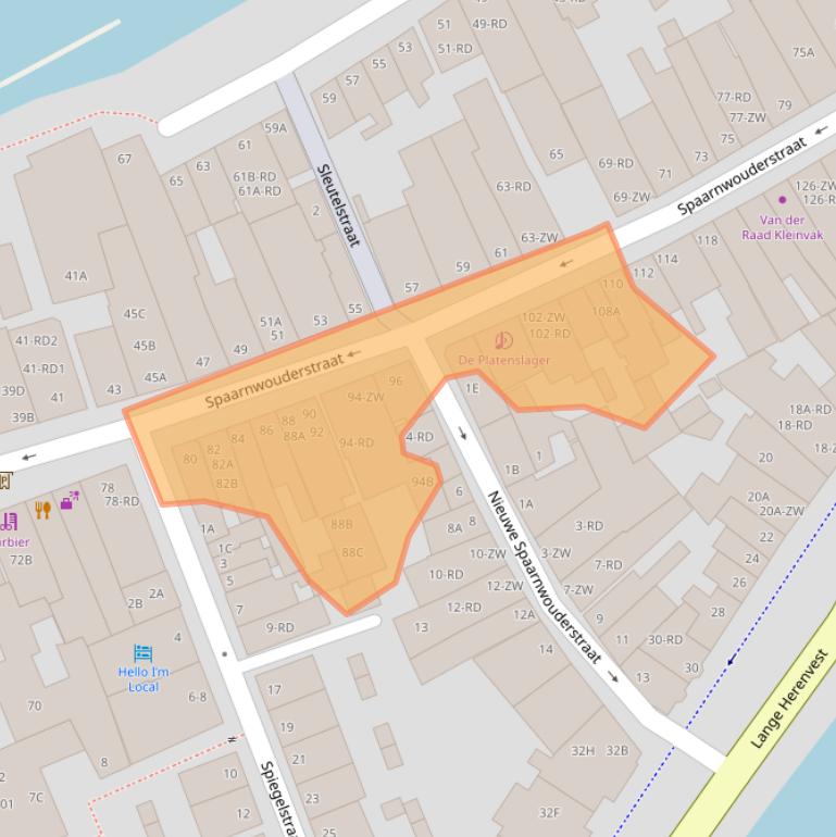 Kaart van postcodegebied 2011AG.