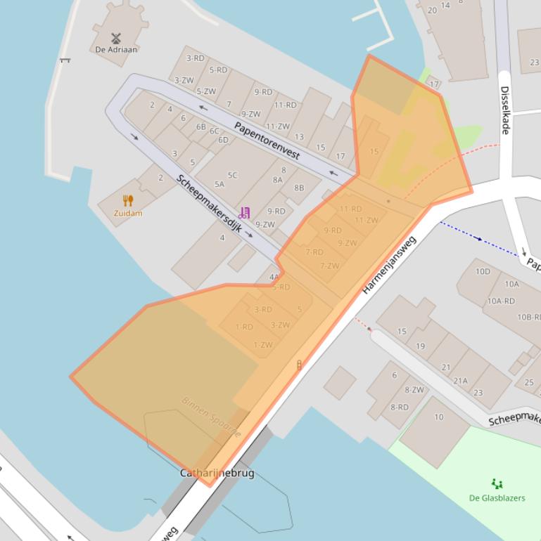 Kaart van postcodegebied 2011AZ.