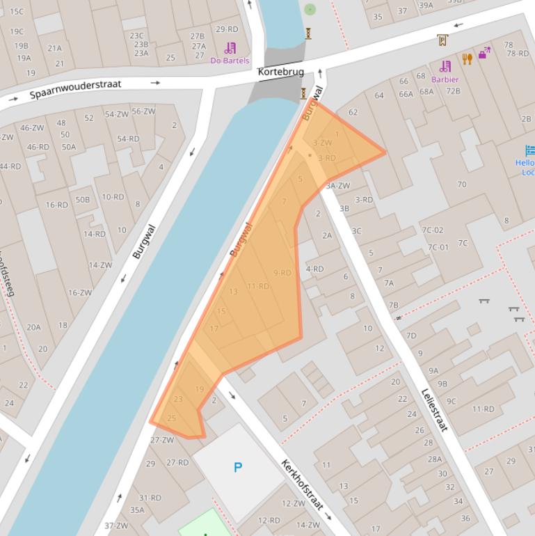 Kaart van postcodegebied 2011BA.