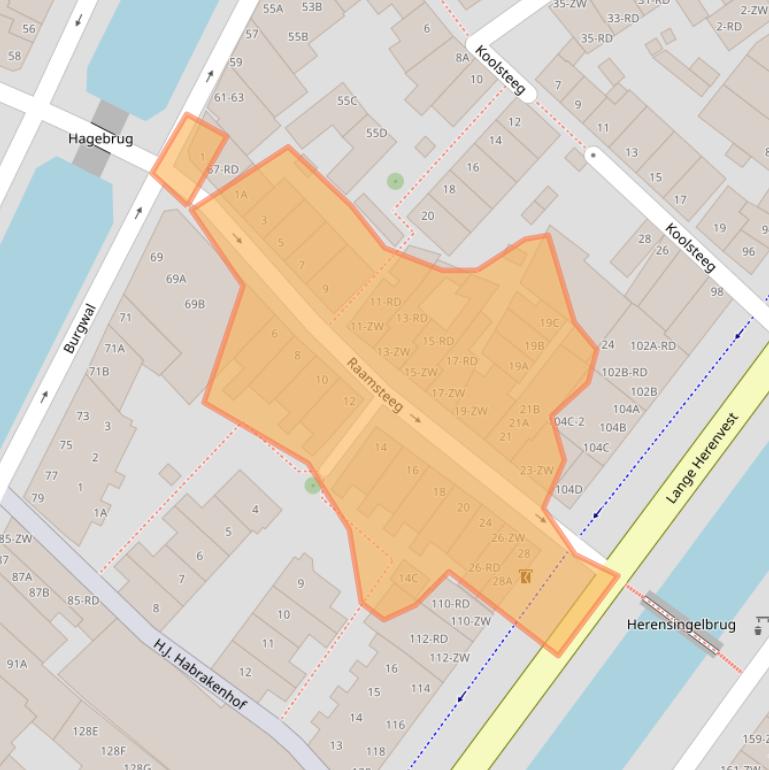 Kaart van postcodegebied 2011BH.