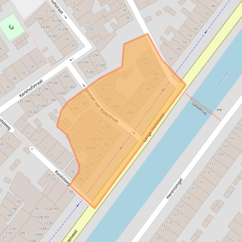 Kaart van postcodegebied 2011BV.