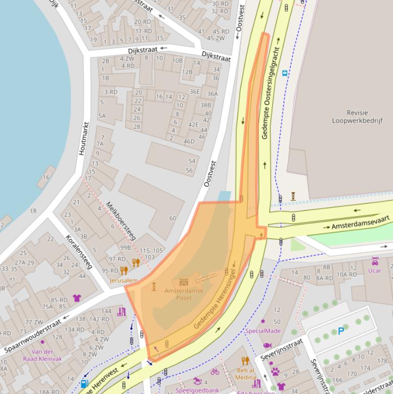 Kaart van postcodegebied 2011BZ.