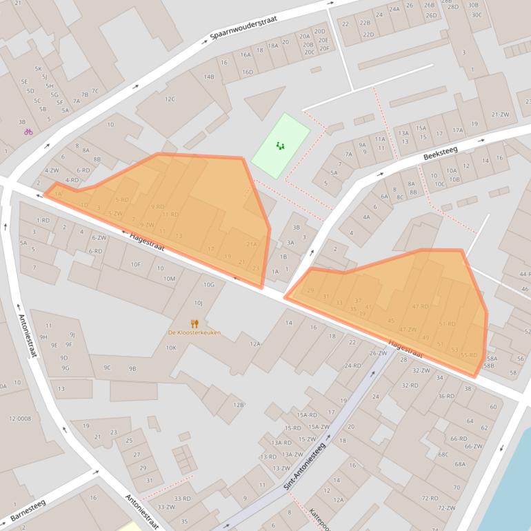 Kaart van postcodegebied 2011CT.