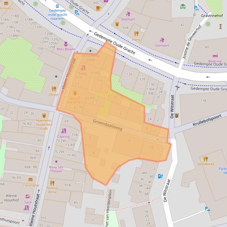 Kaart van postcodegebied 2011DH.