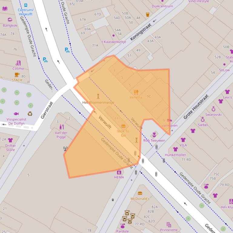 Kaart van postcodegebied 2011GJ.