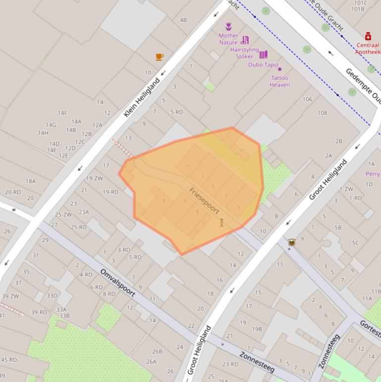 Kaart van postcodegebied 2011GZ.