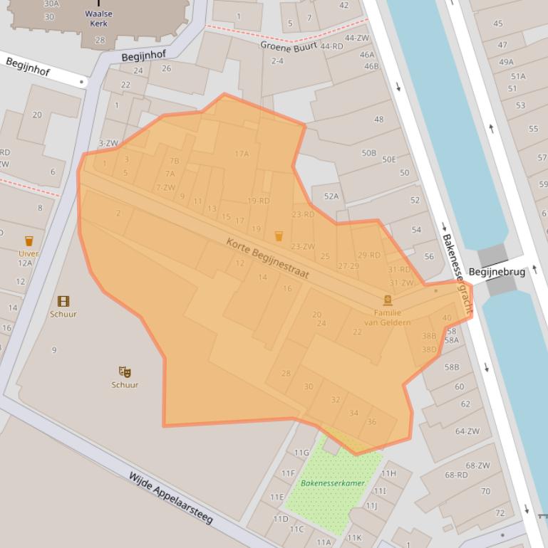 Kaart van postcodegebied 2011HC.