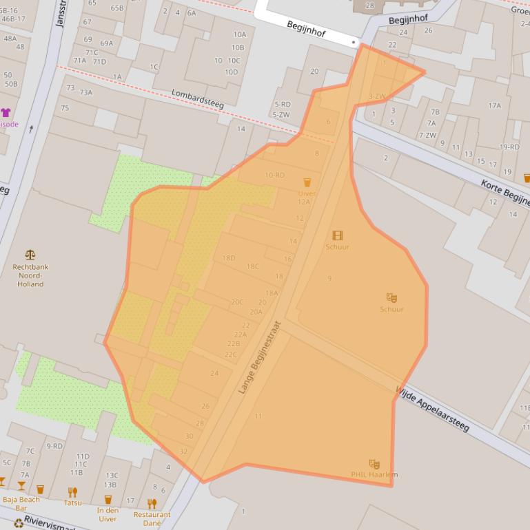 Kaart van postcodegebied 2011HH.