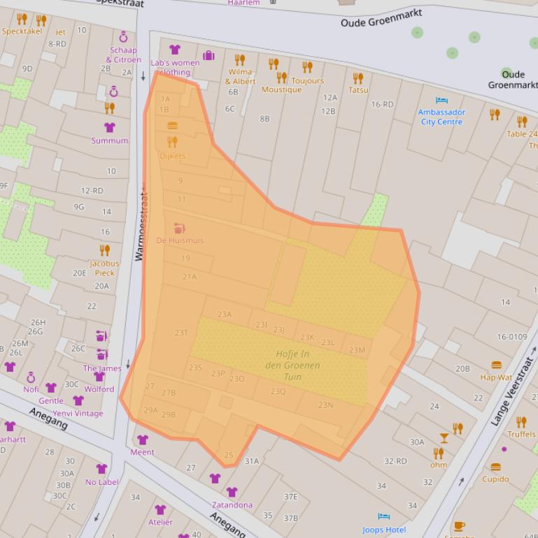 Kaart van postcodegebied 2011HN.