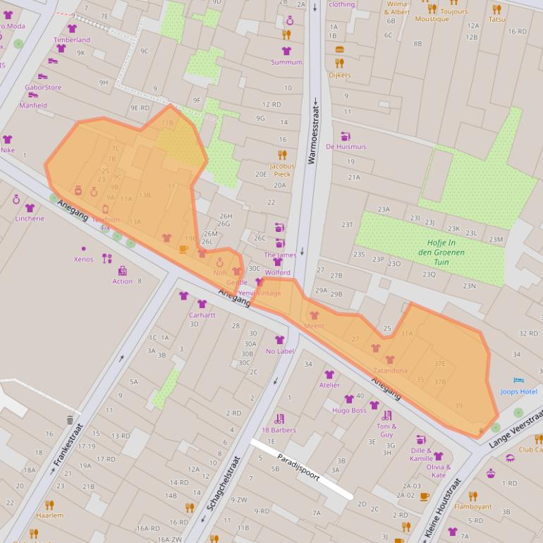 Kaart van postcodegebied 2011HR.