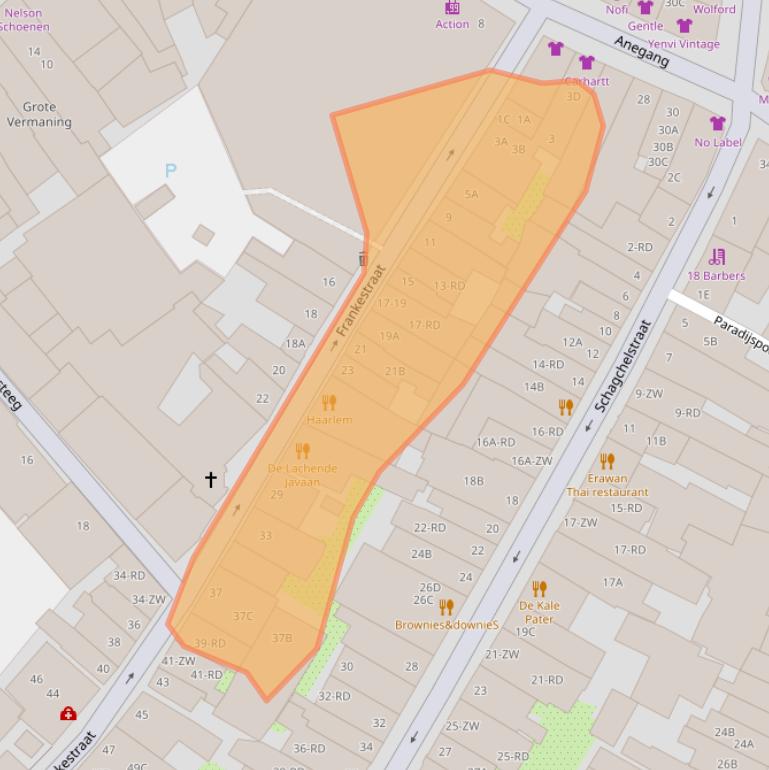 Kaart van postcodegebied 2011HT.