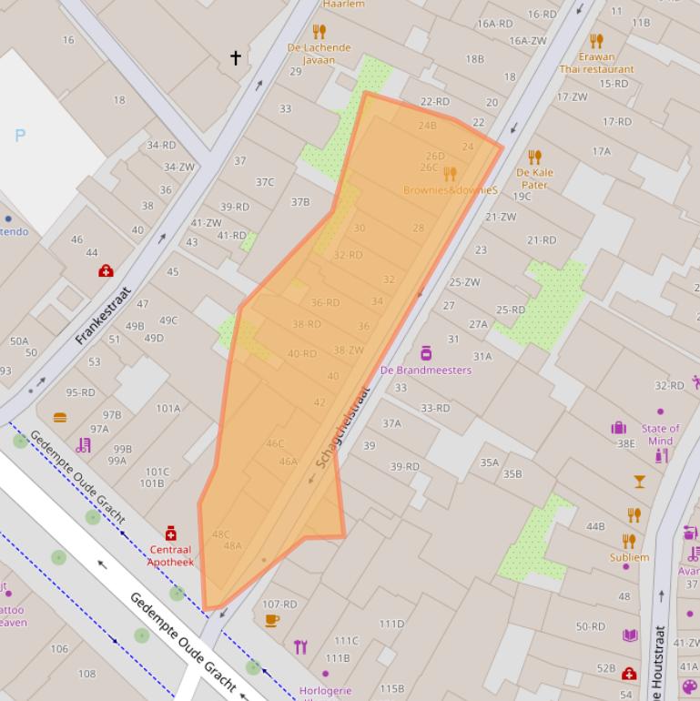 Kaart van postcodegebied 2011HZ.