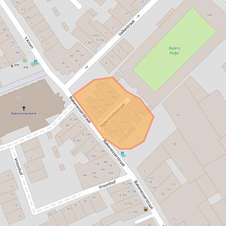 Kaart van postcodegebied 2011JK.