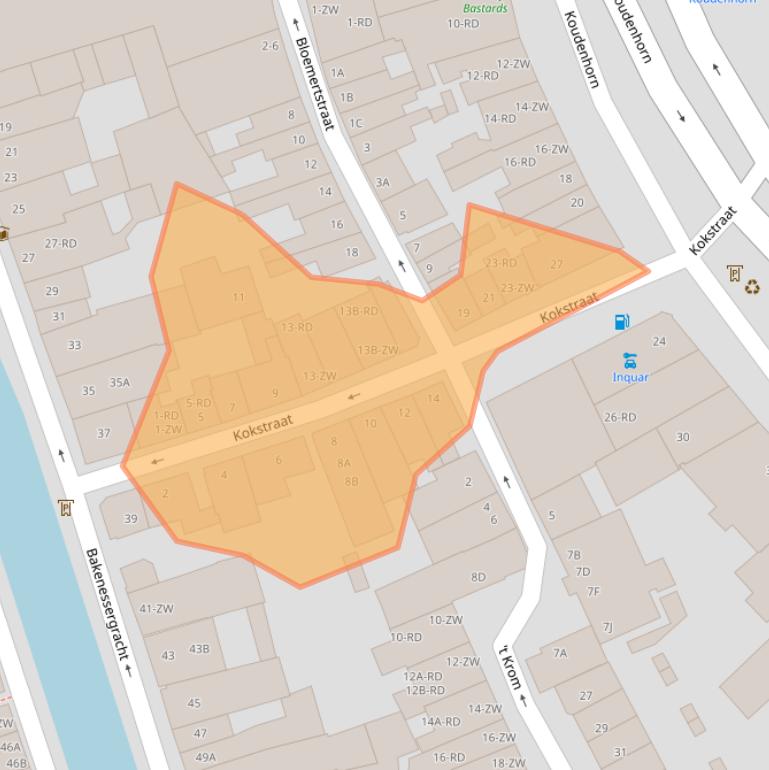 Kaart van postcodegebied 2011JN.