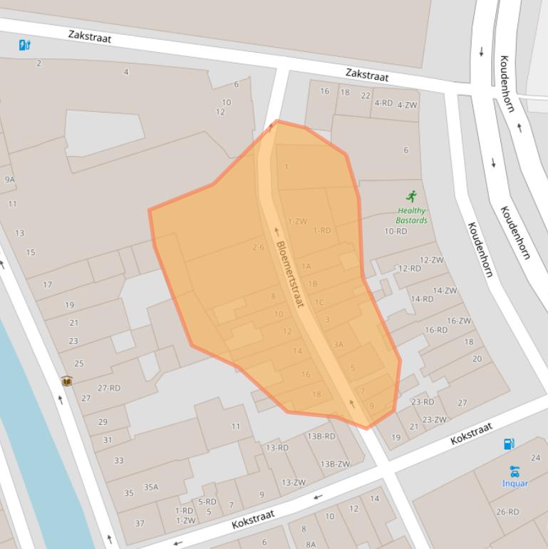 Kaart van postcodegebied 2011JP.