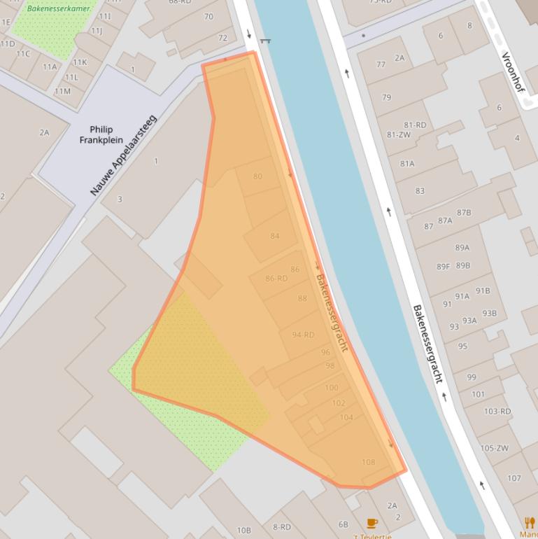 Kaart van postcodegebied 2011JZ.