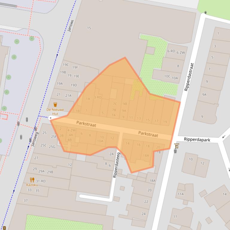 Kaart van postcodegebied 2011KJ.