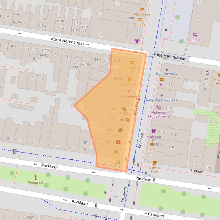 Kaart van postcodegebied 2011LE.
