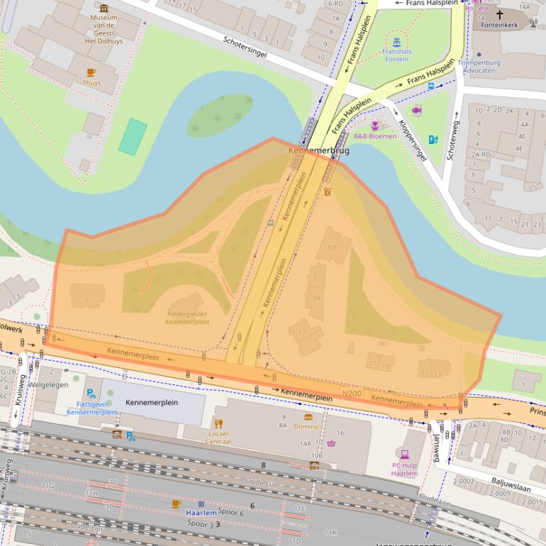 Kaart van postcodegebied 2011MH.