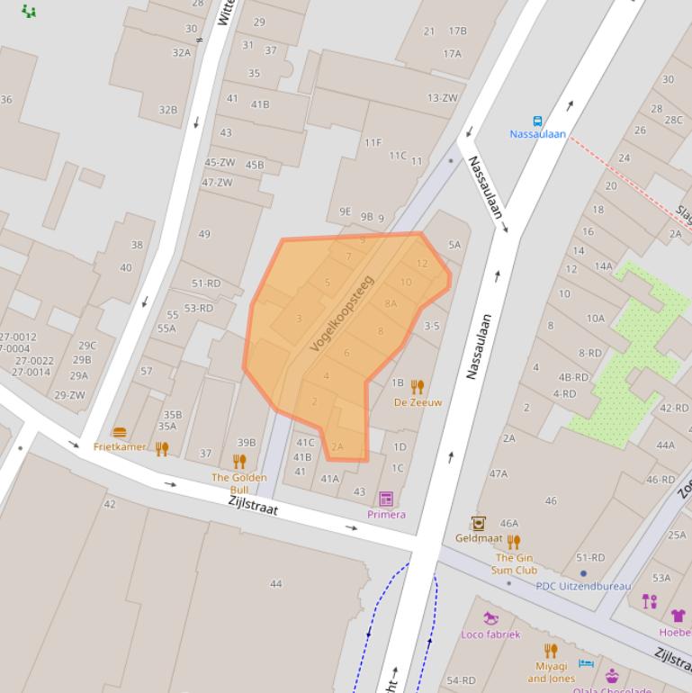 Kaart van postcodegebied 2011PA.