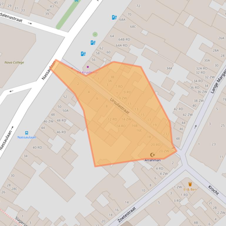 Kaart van postcodegebied 2011PN.