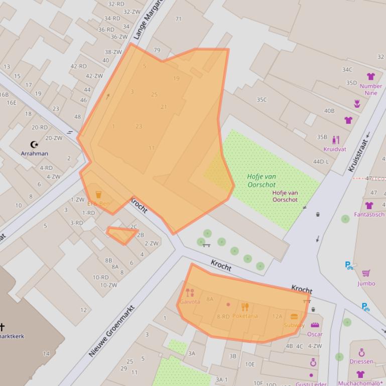 Kaart van postcodegebied 2011PT.