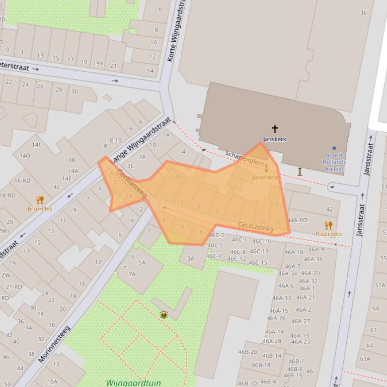 Kaart van postcodegebied 2011RJ.