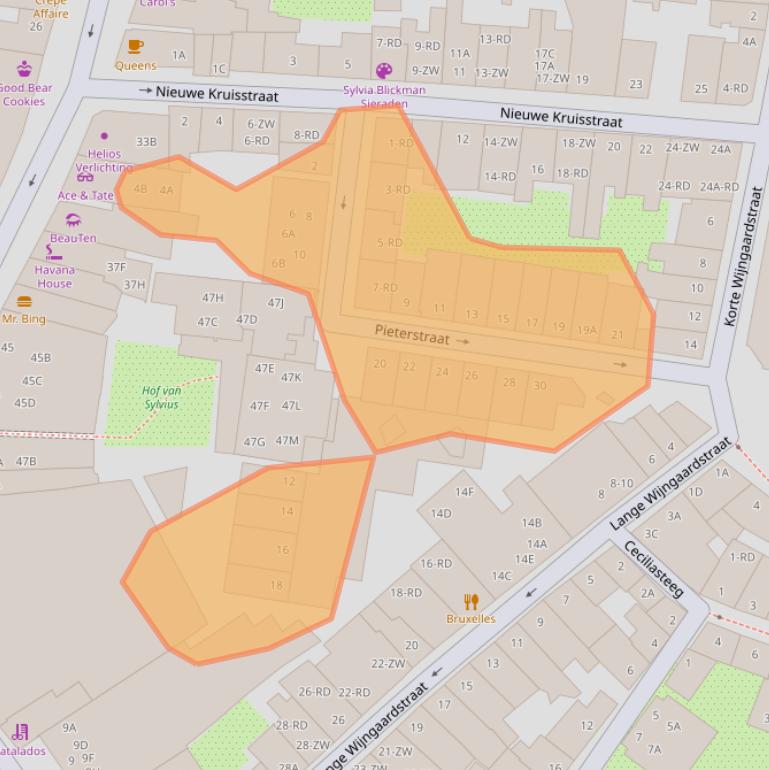 Kaart van postcodegebied 2011RM.