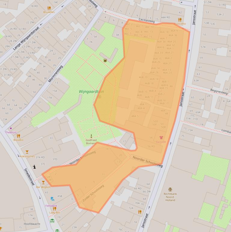 Kaart van postcodegebied 2011RZ.