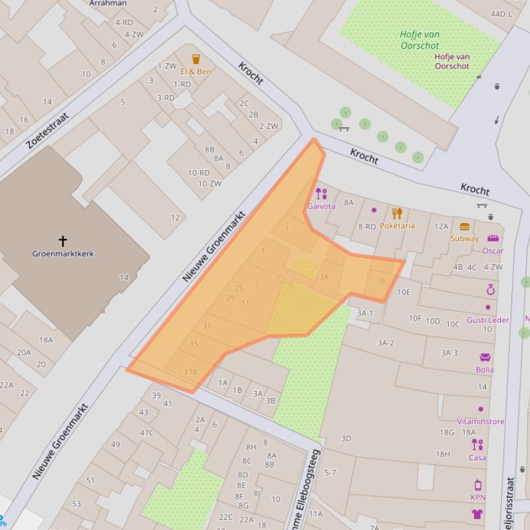 Kaart van postcodegebied 2011TT.