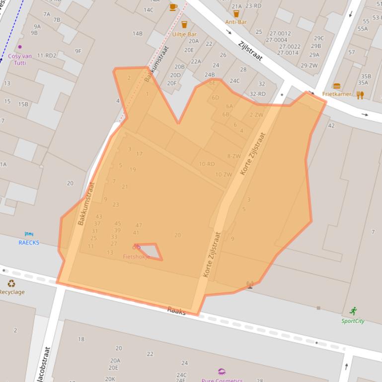 Kaart van postcodegebied 2011TZ.