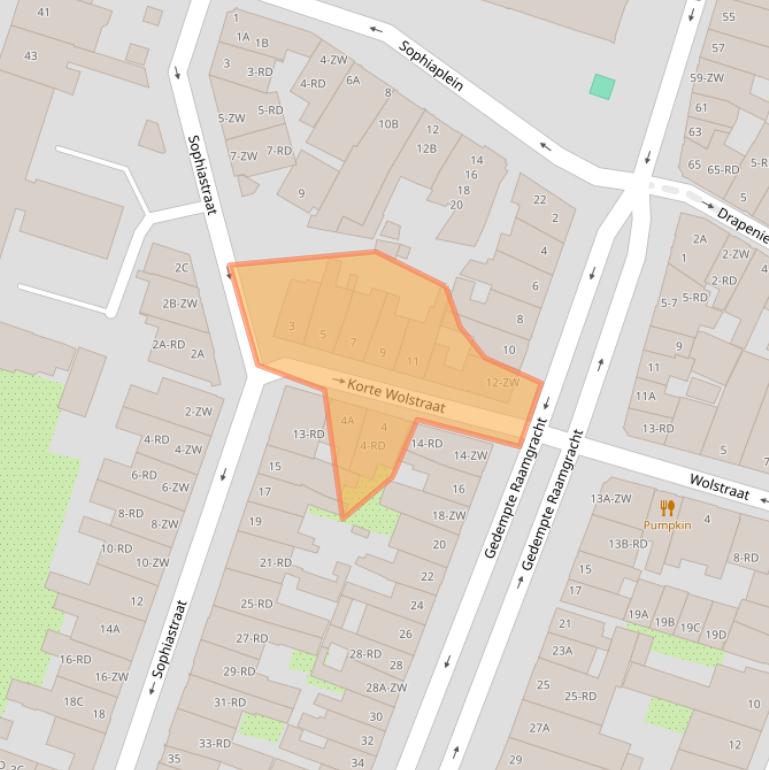 Kaart van postcodegebied 2011VZ.