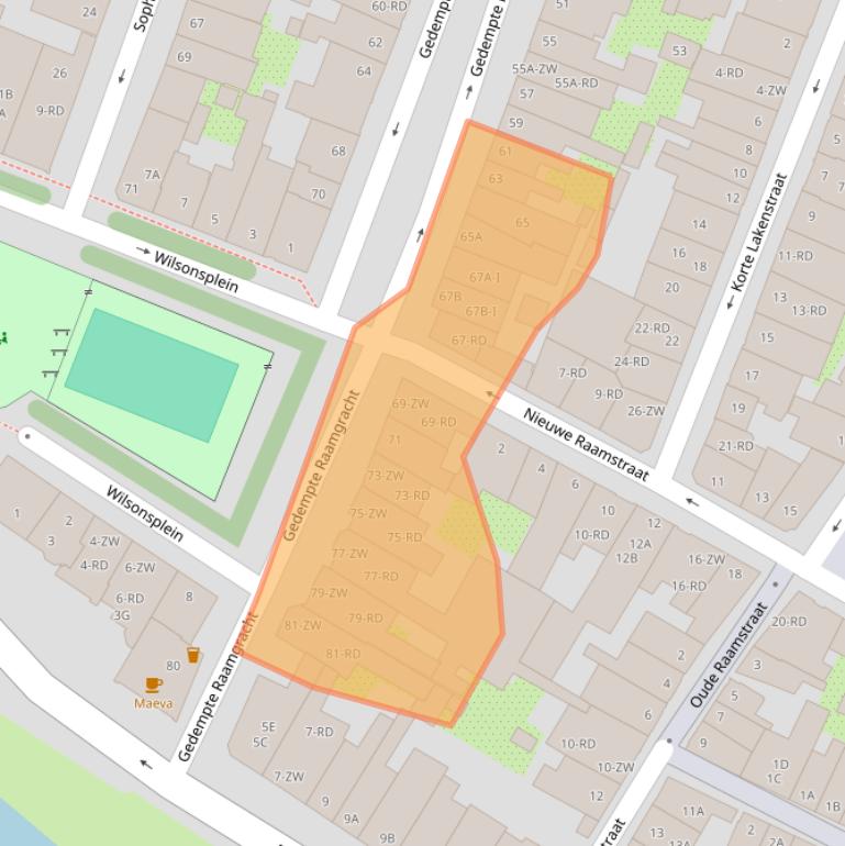 Kaart van postcodegebied 2011WH.