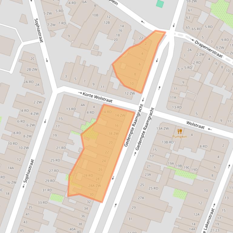 Kaart van postcodegebied 2011WJ.