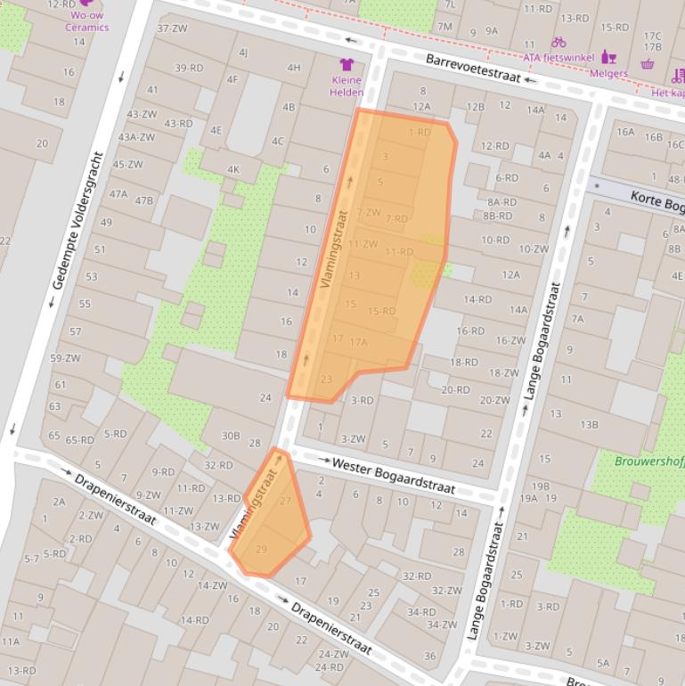 Kaart van postcodegebied 2011WR.