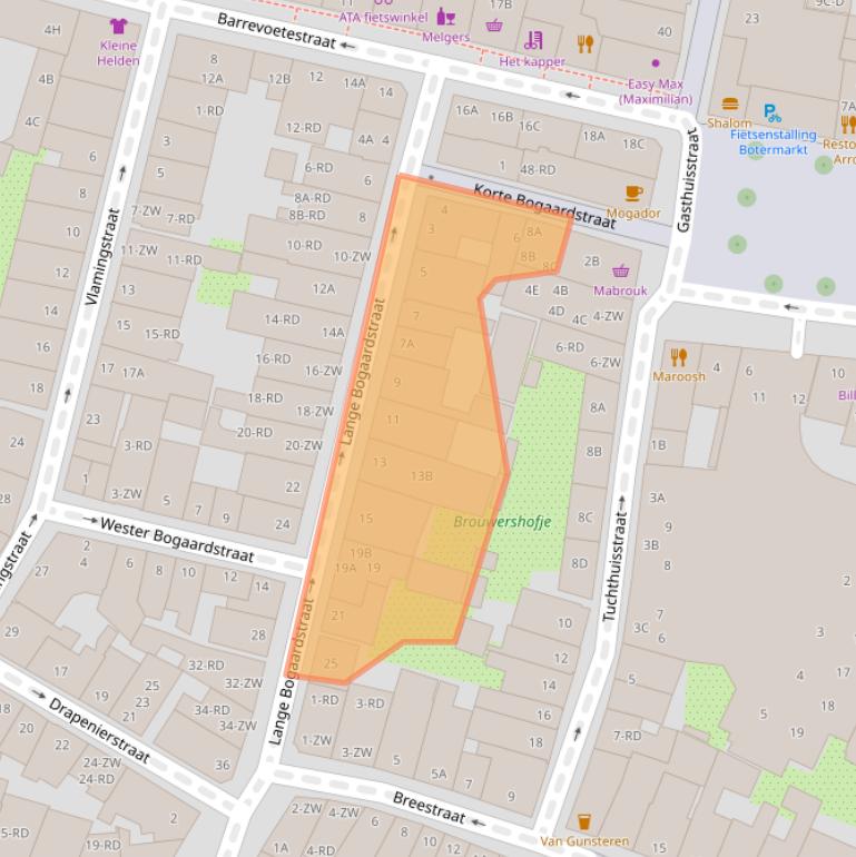 Kaart van postcodegebied 2011WT.